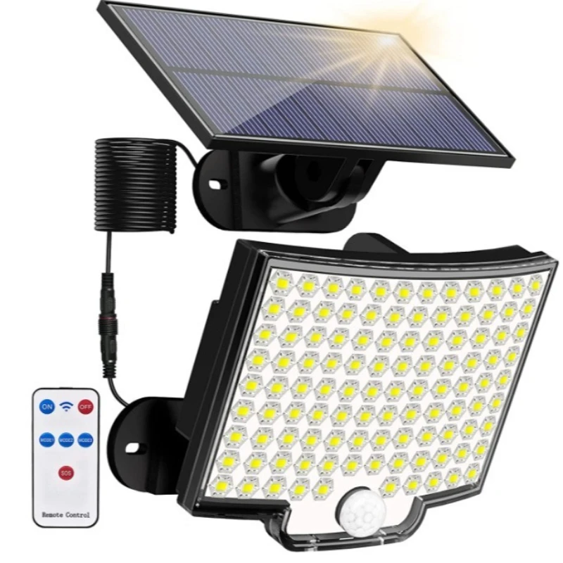 Solar Split Wall Lamp 106LED, Remote Control and Human Body Induction Wall Lamp for Indoor and Outdoor Use