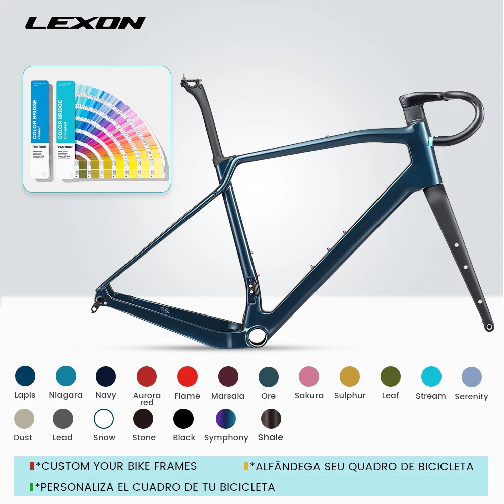 

LEXON Disc Brake Road Bike Customized Color Carbon Gravel Frame Frameset off-Road Cycle cross Frames Bicycle Product Accessories