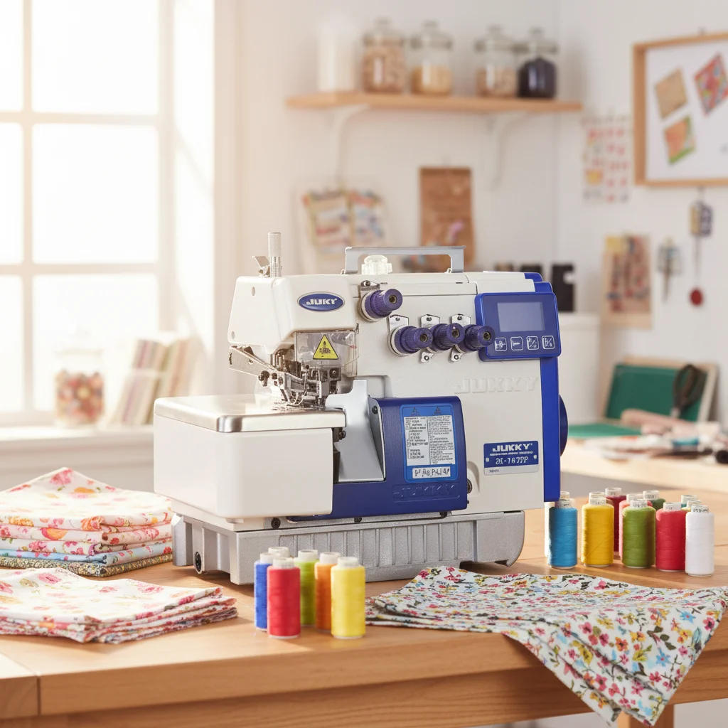 

JUKKY Industrial Sewing Machines 3 4 5 Thread Direct Drive High Speed Overlock Sewing Machine for Clothes 747DP New High Quality