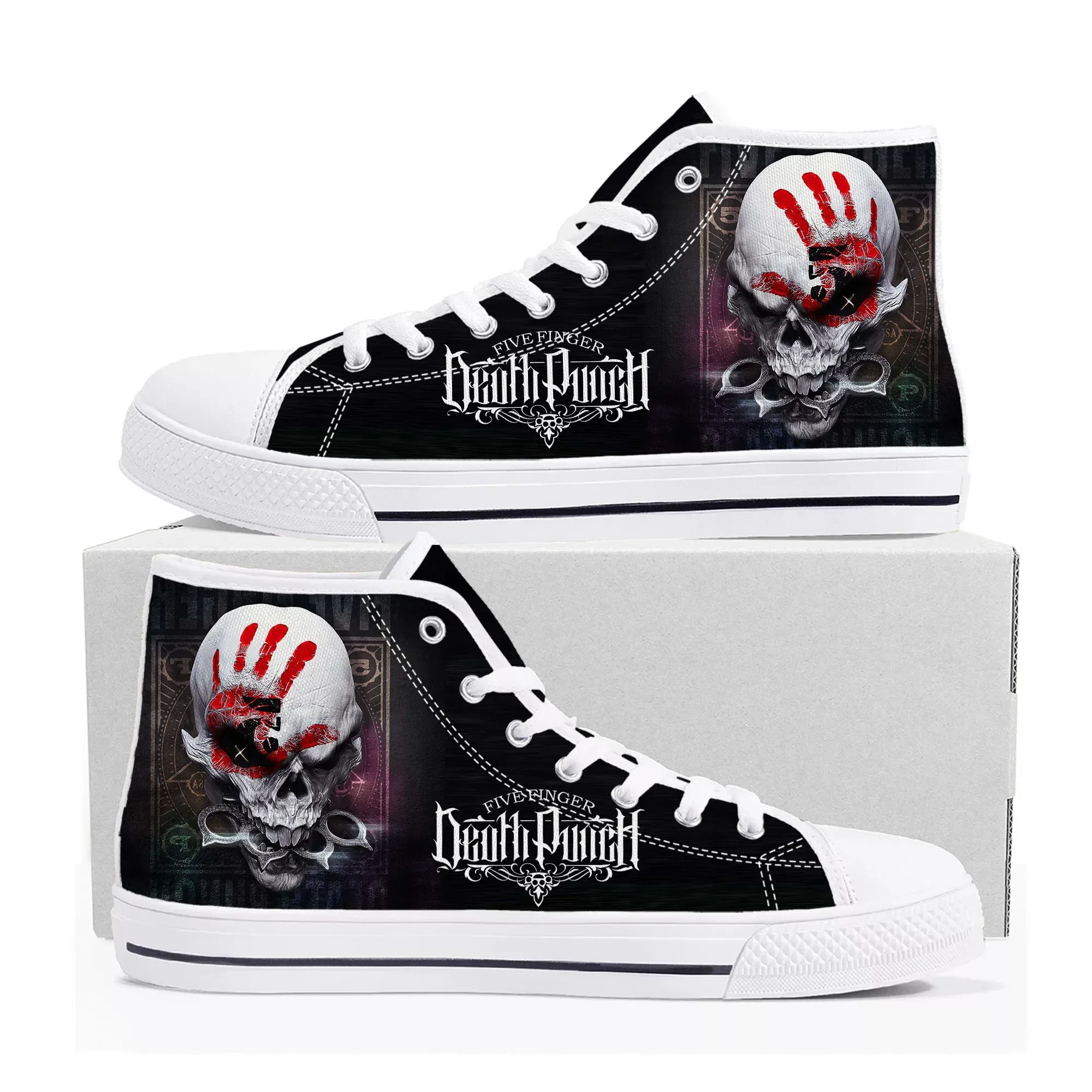 Five Finger Death Punch Band High Top Sneakers Mens Womens Teenager High Quality Canvas Sneaker Casual Couple Shoes Custom Shoe