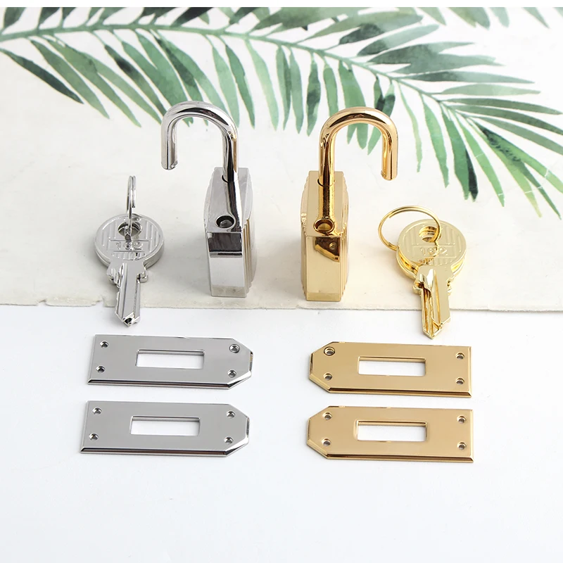 1/5Sets Stainless Steel Metal Rectangle Hanger Clasp Locks For DIY Craft Handbags Purse Bags Belt Buckles Hardware Accessories