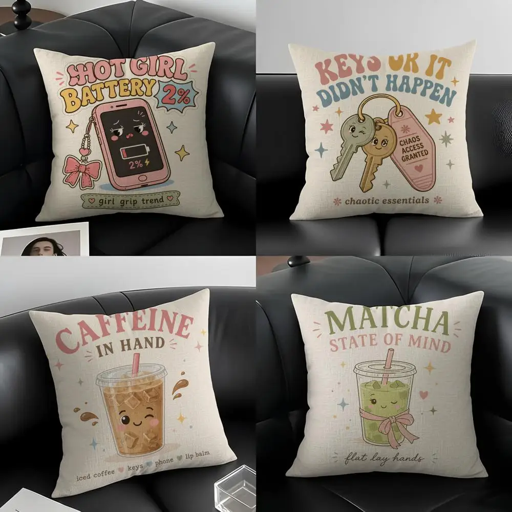 taste Now Boarding Cushion Cover Natural Linen Pillowcase Set, All-in-One Decor for Sofa, Bedroom & Chair