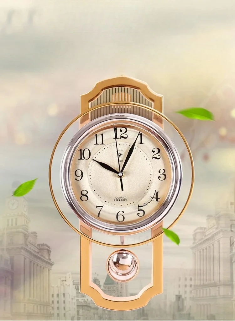 

Creative Pendulum Clock Modern Wall Clock Vintage Living Room Silent Retro 20 Inch Electronic Clock Relogio De Parede Decor SC47
