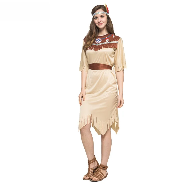 Indisches Kostüm für Erwachsene, Halloween, Cosplay, Tanzaufführung, Indigus-Volksoutfit, traditionelles ethnisches Bühnenkostüm