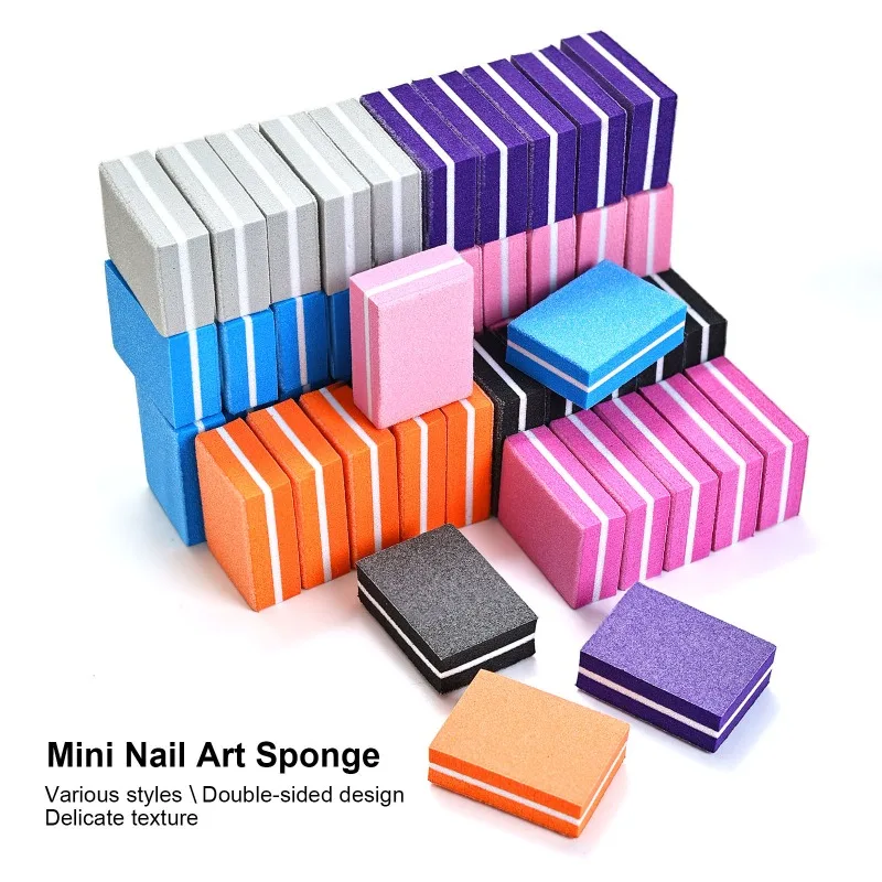50/40/10Pcs Mini Buffing Sanding Files Block Nail Manicure Care Nail Art Buffer Polish Professional Pedicure Nail File Tools
