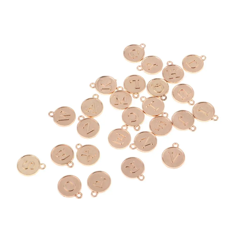 

26 PCS Golden Alphabet Pendant Accessory DIY Jewelry Pendant
