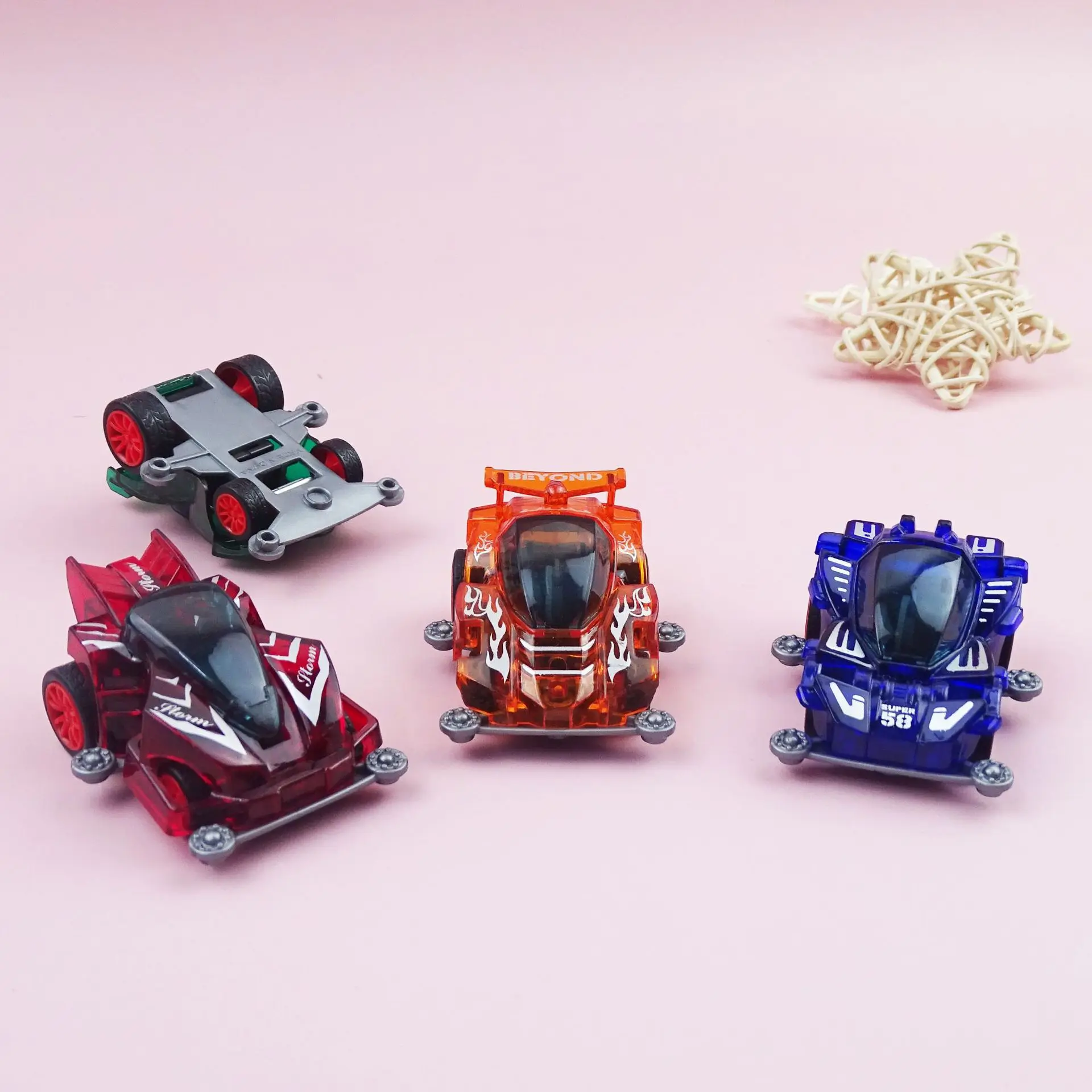 

5pcs Mini Transparent Car Model Pull Back Toys Cartoon Plastic Pullback Racing Car Funny Kids Toys Kindergarten Prizes