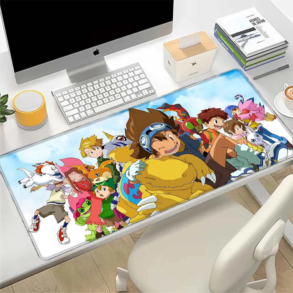 Digimon Playmats Greymons Mousepad HD Printing Computer Gamers Locking Edge Non-slip Mouse Pad XXL90x40cm Keyboard PC Desk Pad