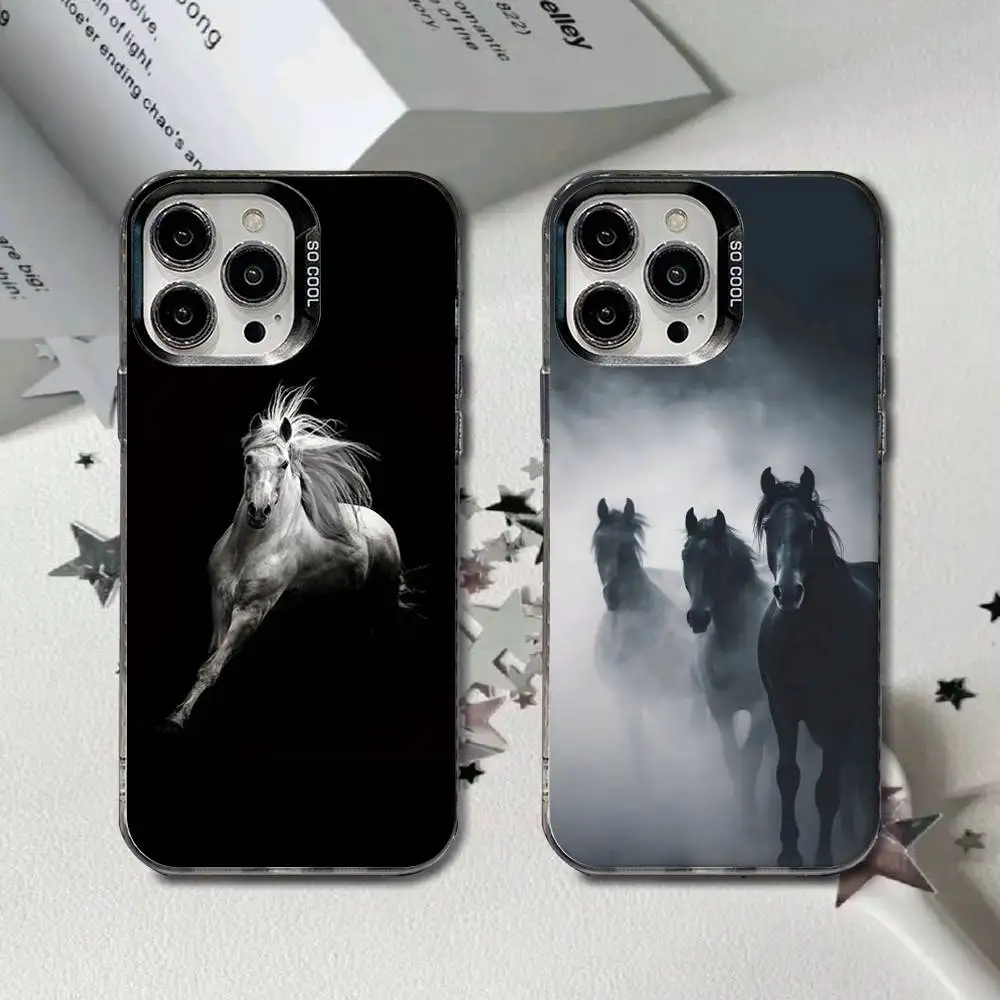 

Domineering Cool Horse Phone Case For iPhone 16,15,14,13,12,11,8,7,Pro,Max,Plus,Mini,XS,SE Black Matte Hard