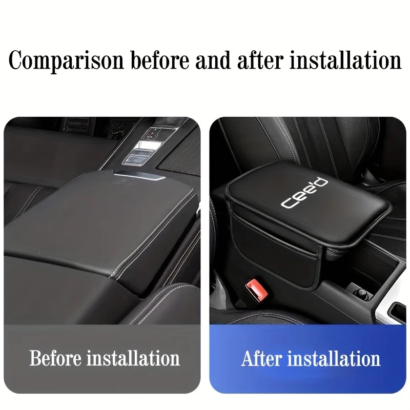 Applicable to the center console pad, armrest pad, armrest box heightening pad and storage pocket of KIA CEED vehicles.