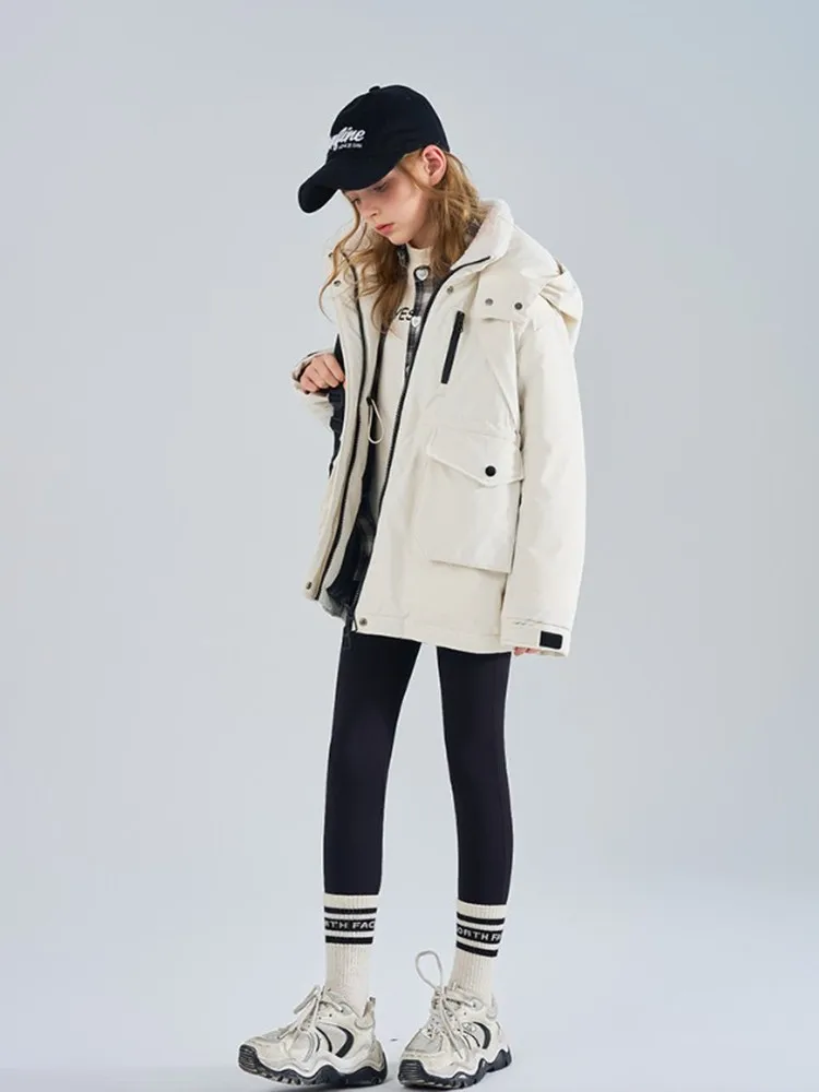 Mädchen-Skijacke mit Kapuze, Winterparka, dick, warm, wasserdicht, Kinder-Schneejacke, winddicht, Outdoor-Skijacke für Kinder von 5-14 Jahren, A5120 – Detail 11