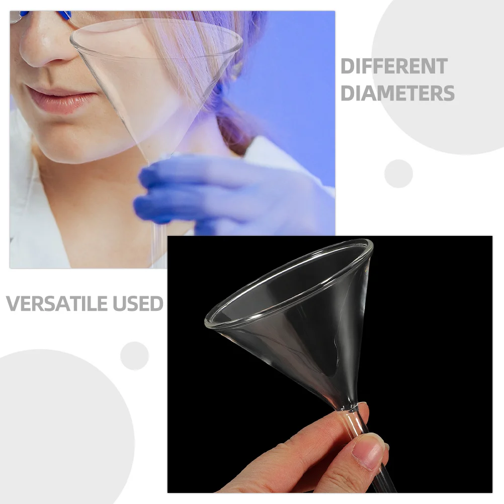 

8 Pcs Clear Glass Funnel Laboratory Filling Funnels Scientific Filter Equipment