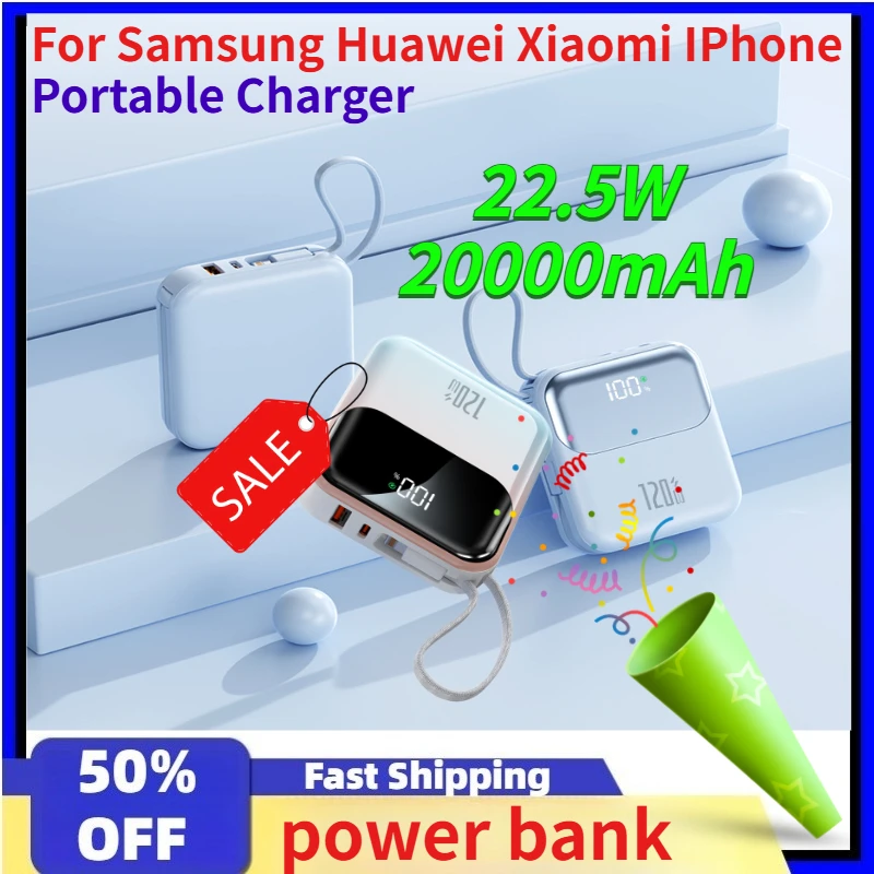 

20000mAh power bank 22.5W Fast Charging For Samsung Huawei Xiaomi IPhone Portable Charger Powerbank China CCC Certification