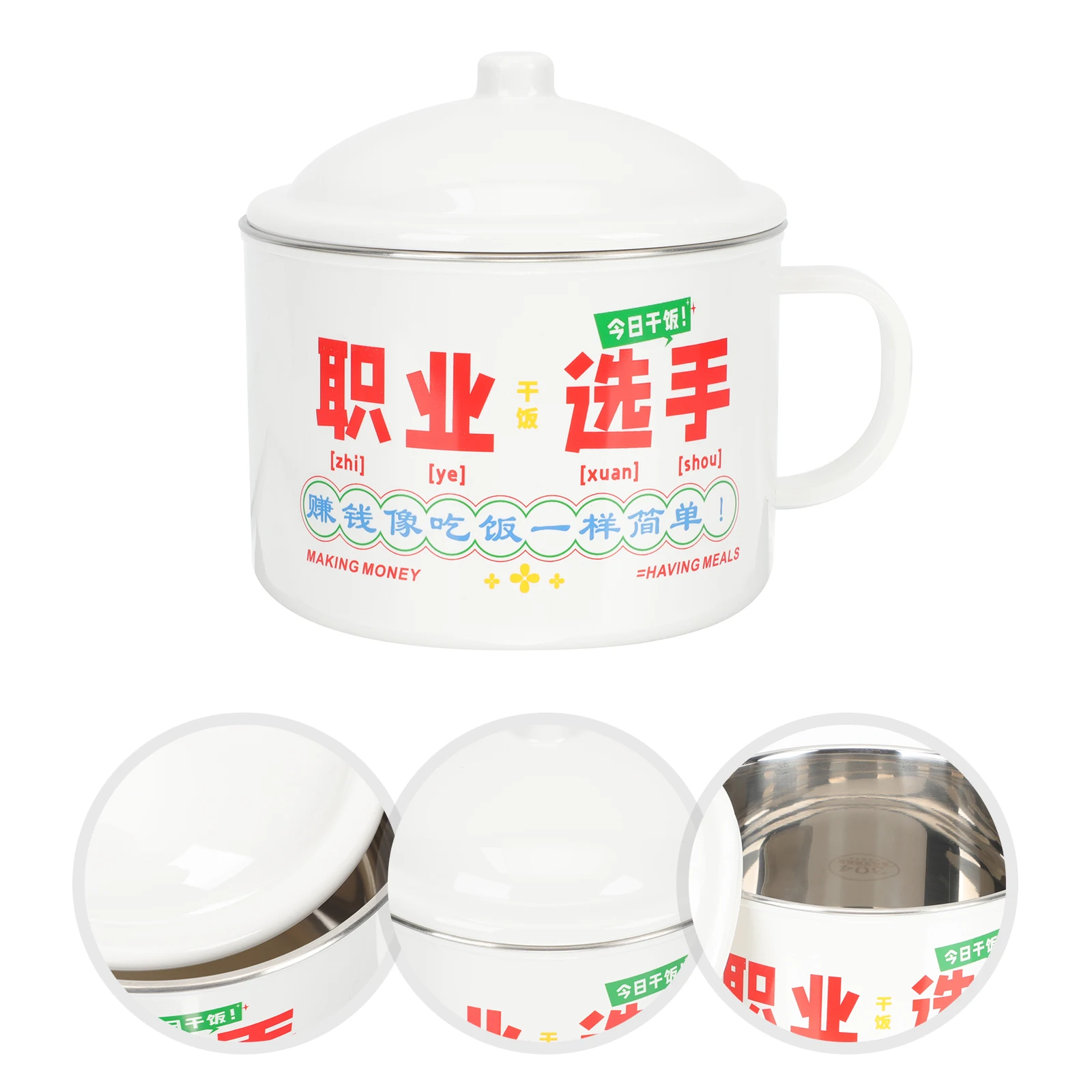 

Stainless Steel Noodle Reusable Insulated Soup Storage Leak Proof Anti Scald Handle Decorative Ramen For Home Kitchen Tableware