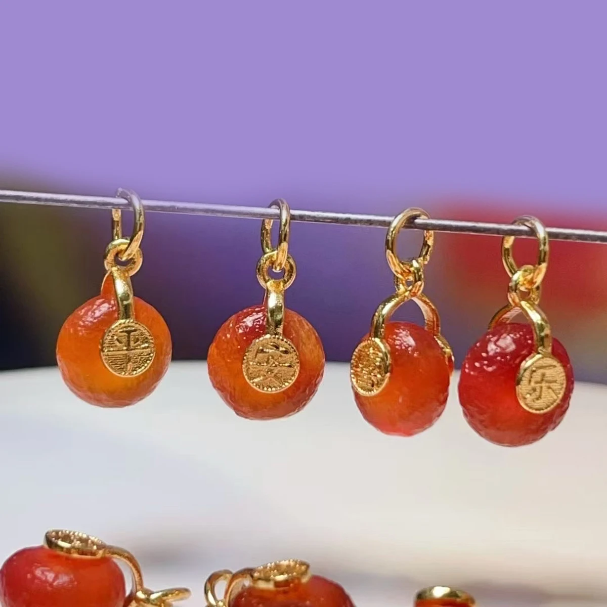 

5pcs/set Round Natural Red Stone Pendant Semi-Finished Charms for Jewelry Making DIY Necklace Earrings Accessories Wholesale