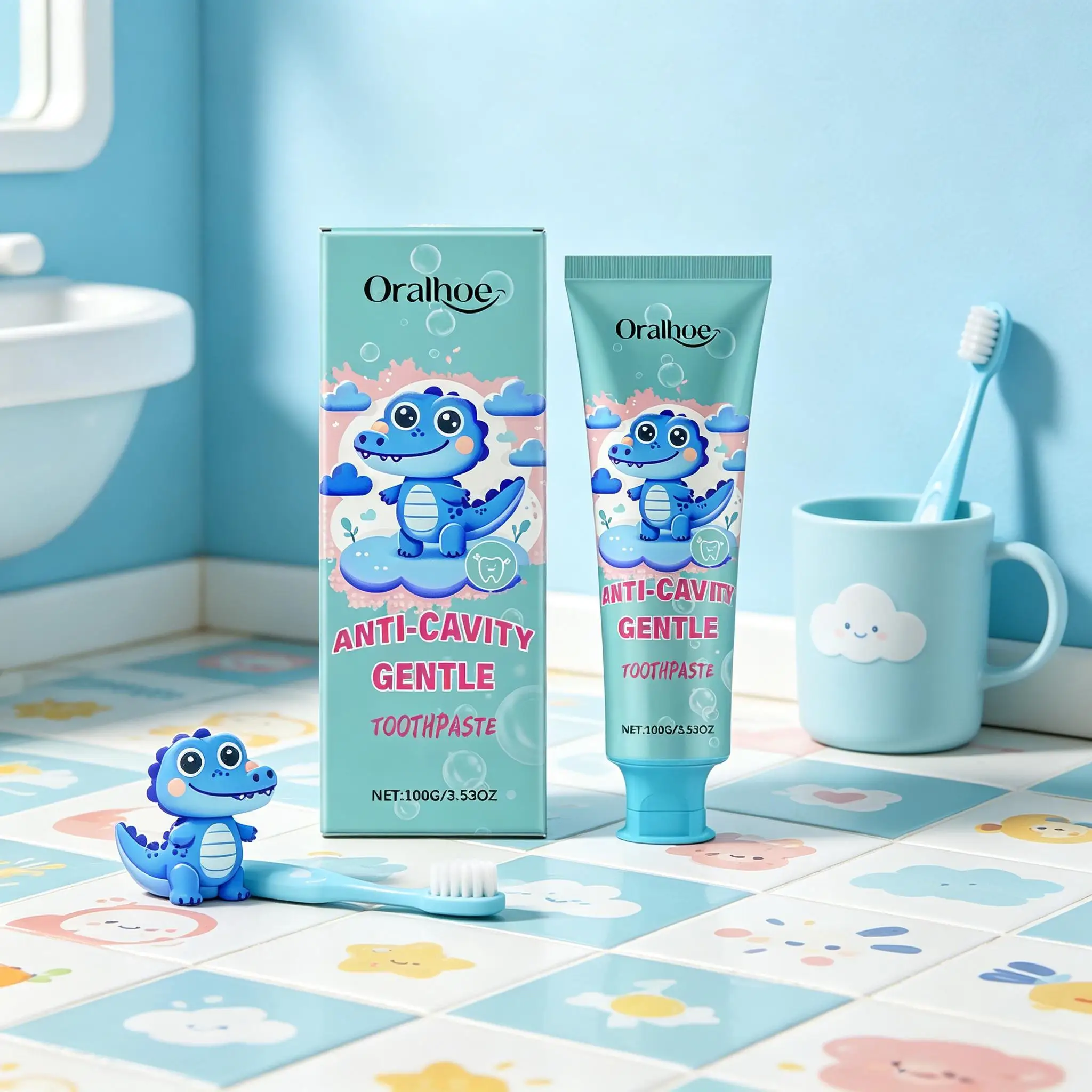 Children Anti-Cavity Toothpaste Removal Yellow Teeth Relieves Gums Decay Sensitive Strengthen Tooth Enamel Prevents Acid Erosion