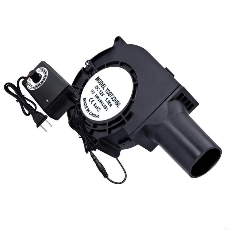 581E متغيرة السرعة 12 فولت مروحة الطرد المركزي 9733 مروحة منفاخ لإشعال الفحم السريع في الهواء الطلق الطبخ السريع بادئ من الفحم #2
