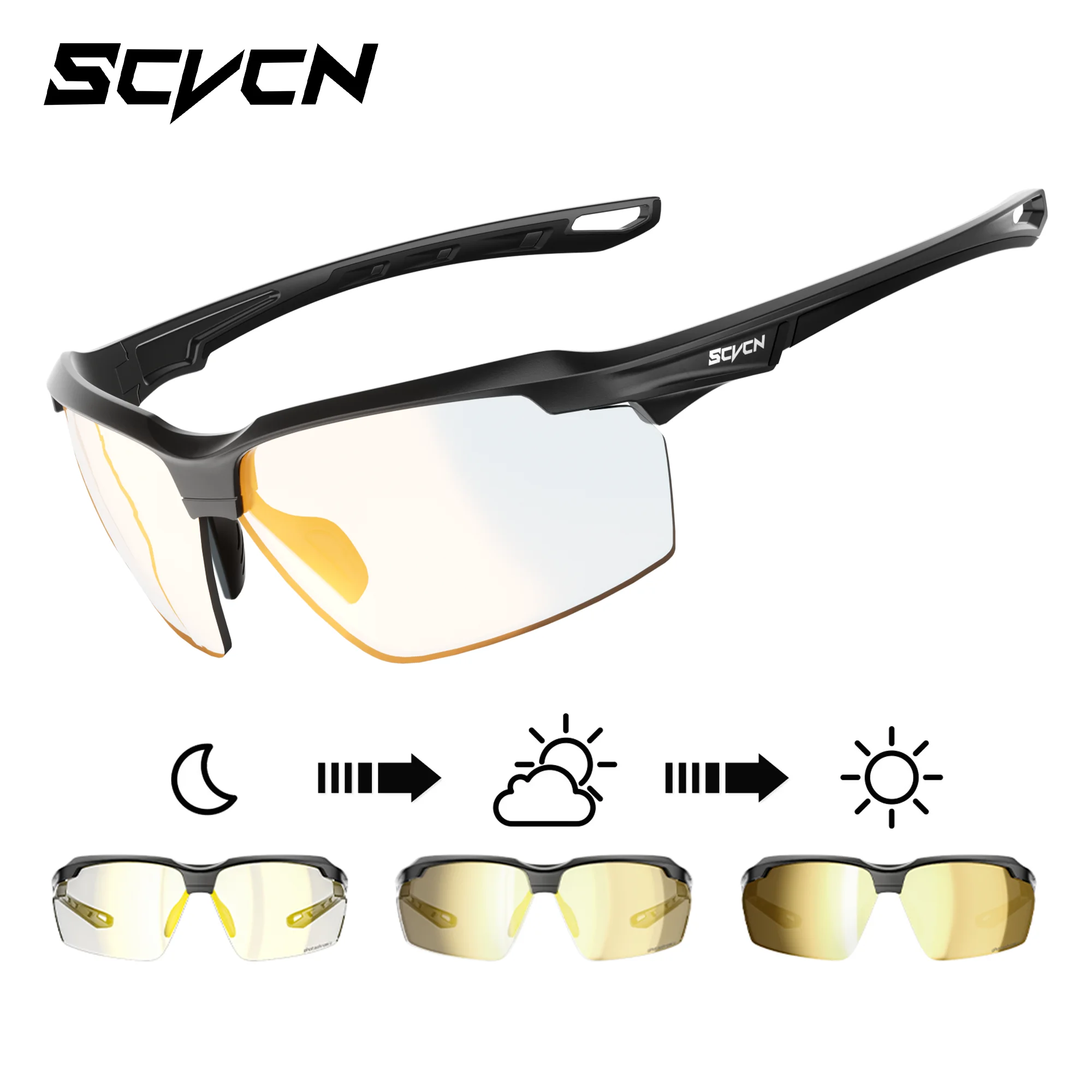 AliExpress SCVCN Photochromic Cycling Glasses UV400 Outdoor Sports Running Men's Sunglasses Road MTB Bicycle Goggles Women Bike Eyewear