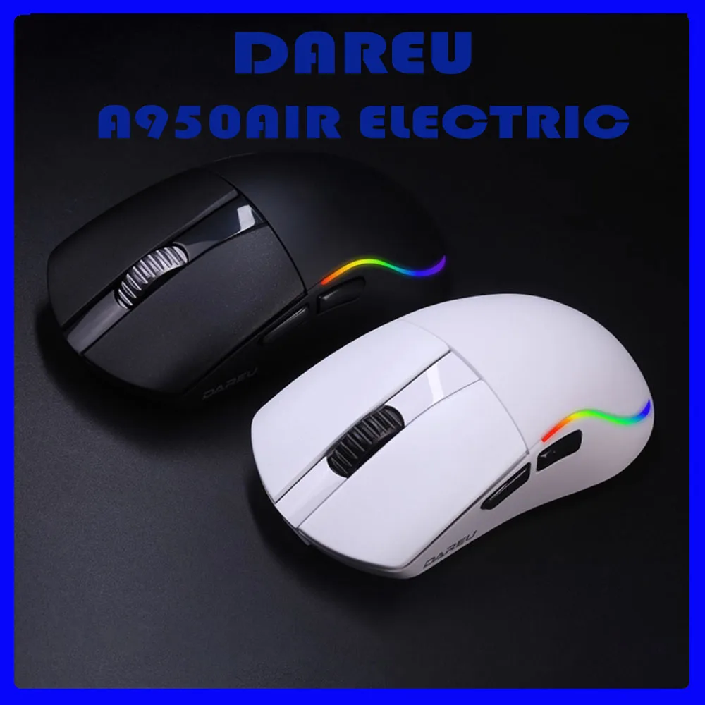 

Беспроводная мышь DAREU A950AIR Electric Engine Edition, трехрежимная, легкая, RGB, 8 кГц, возвратная, AIM-750U, игровая мышь для киберспорта