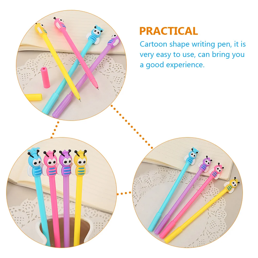 

Bee Shaped Gel Pens Cartoon Writing Stationery Student Prize Gifts Lovely Shaped Sign Pen Smooth Writing