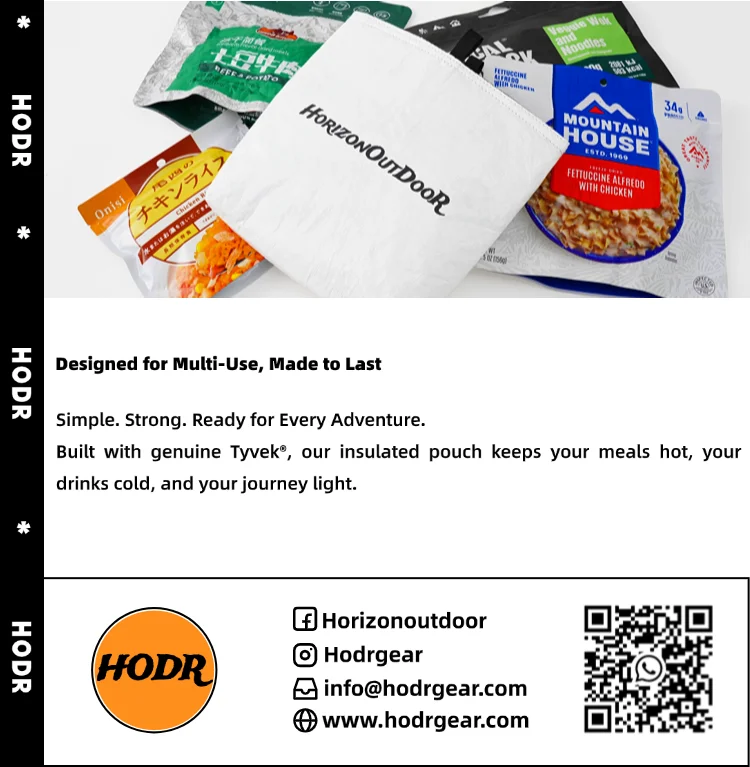 [HODRGEAR] Outdoor Tyvek ® Isolierte Lebensmittelbeutel, ultraleichte Gefriertrocknungs-Mahlzeit, gemütliche Wärmetasche, reißfeste Ausrüstung für Wanderungen und Camping – Detail 13