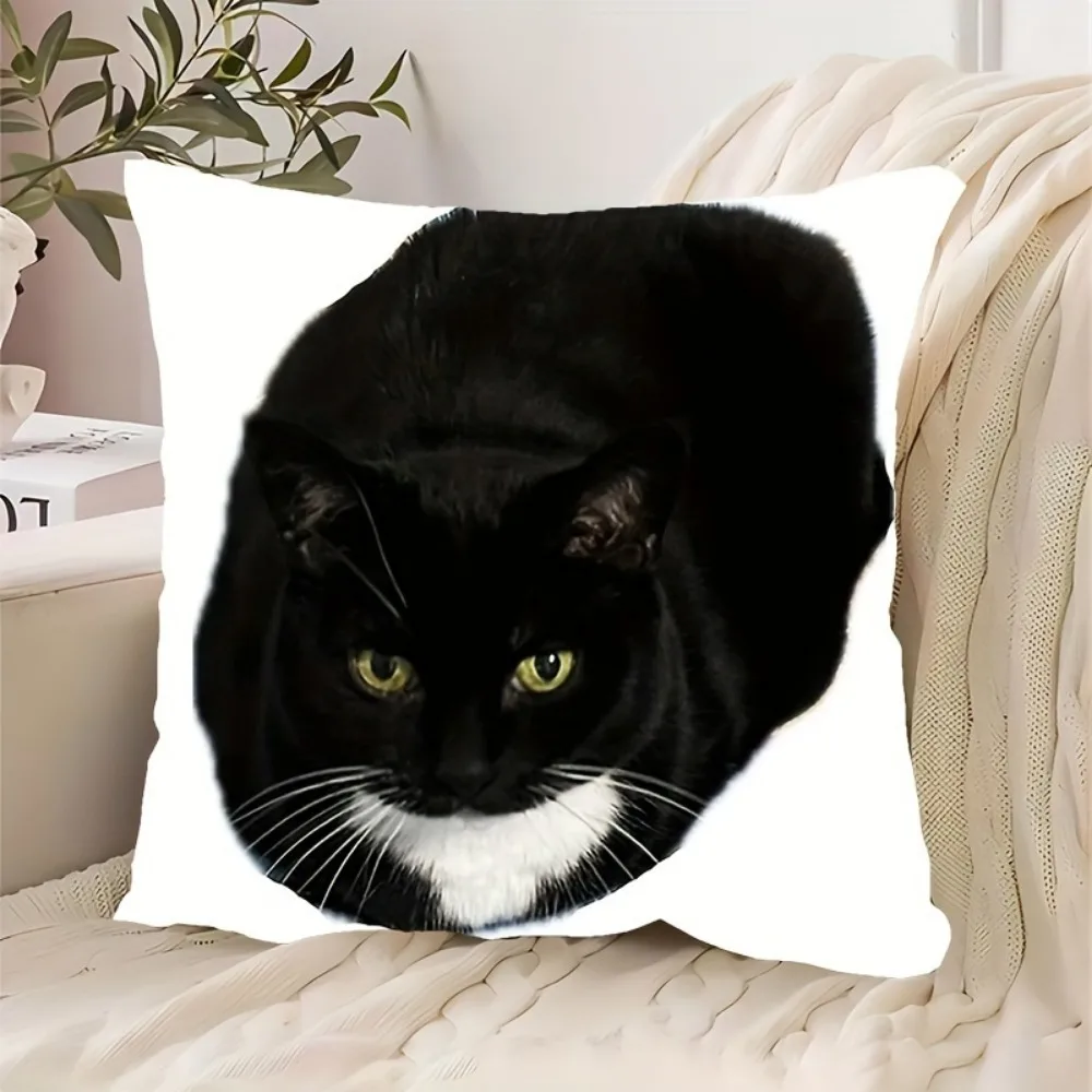 

Наволочка-смокинг Cat Boaf с застежкой-молнией, можно стирать в машине, для спальни, дивана, гостиной, праздника 16x16 дюймов