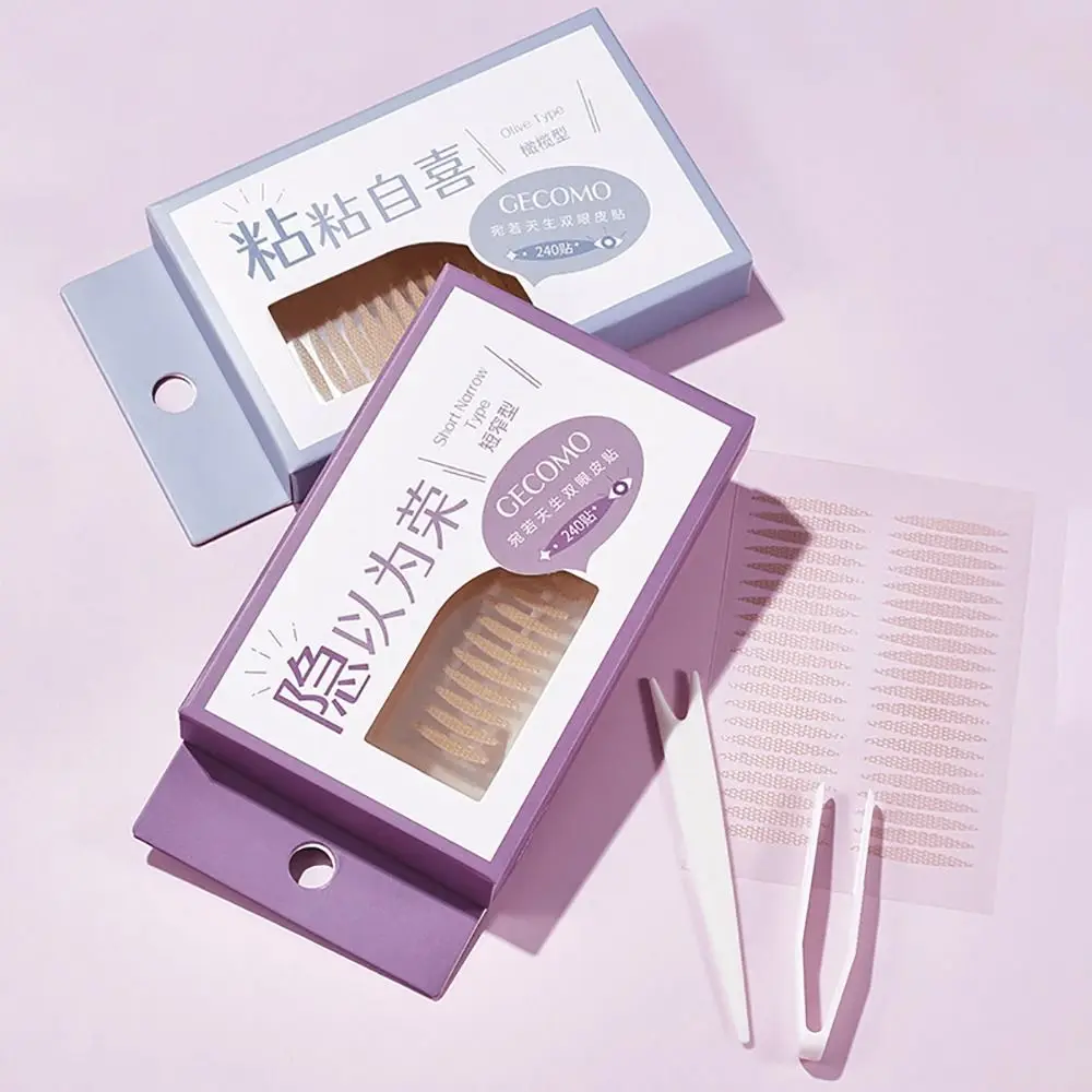 240PCS Multi-size Double Eyelid Tape Self-Adhesive Natural Big Eye Tools Traceless Transparent Invisible Eyelid Sticker Unisex