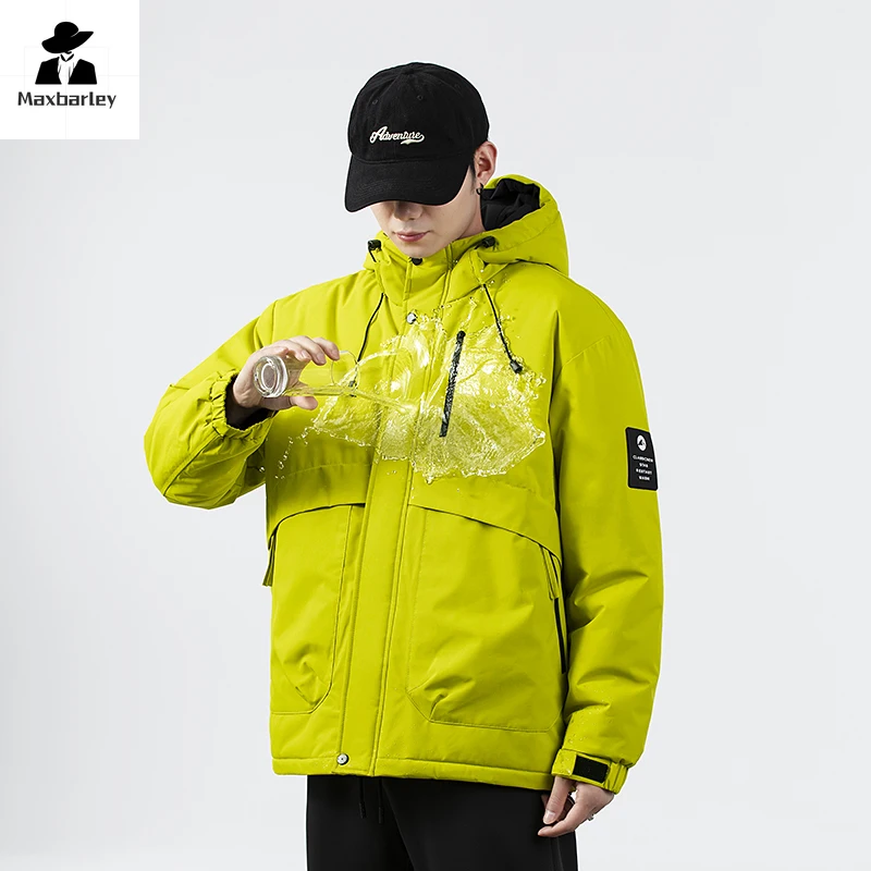 2024 New Winter Jacket Men\'s Fashion Waterproof Graphene Warm Parka Unisex Casual Hooded Snow Camping Windbreaker Padded Jacket