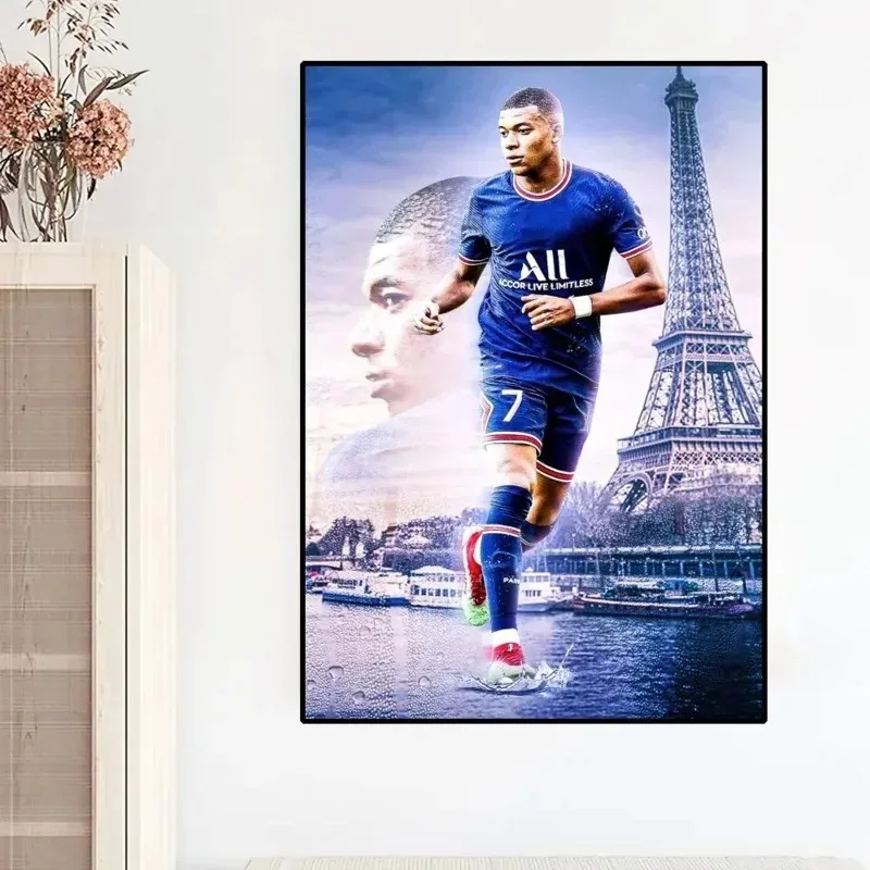 Modern Sports Aesthetics Wall Art Football Cool - Mbappe Superstar HD Canvas Painting e Printed Home Bedroom Decoration