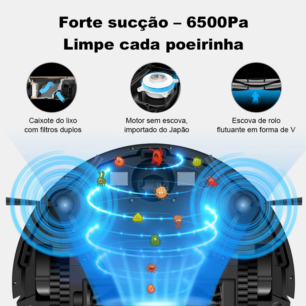 (Werbe-Code: AEAE10) Liectroux XR500 Roboter Staubsauger, Laser Navigation,6500pa Saug-, Multi-Boden Karte, Y Form Nass Wischen, Nach APP