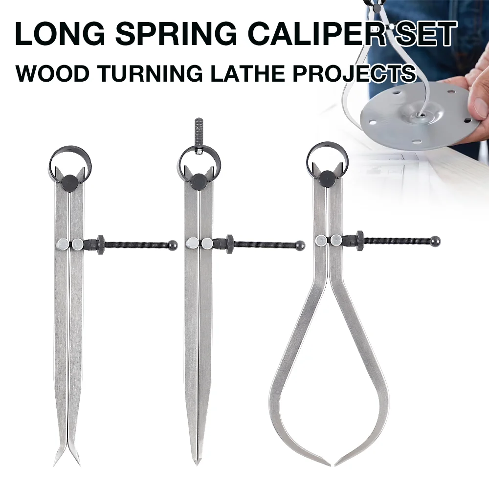 

3PCS Adjustable Caliper Set, Divider Wing Creaser, for DIY Wood Turning Lathe Projects Rotating Line Scribing Gauge Caliper Tool