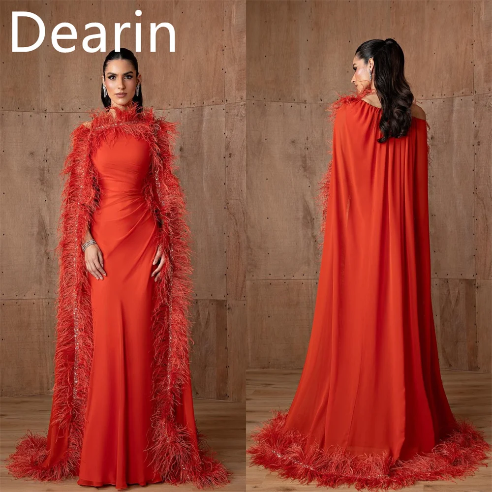 

Customized Formal Dress Prom Evening Gown Dearin Asymmetrical Column Floor Length Skirts Bespoke Occasion Dresses Women