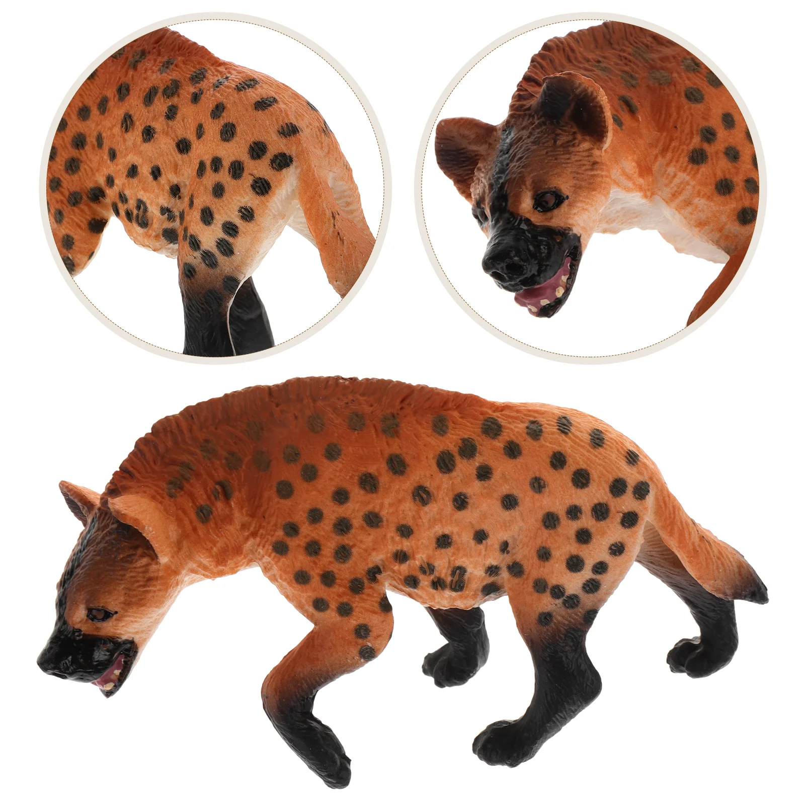 Hyena Model Toy Realistic Dog Figurine Wild Animal Sculpture Plastic Puppy Decoration Small Hyena Model African Spotted Hyena