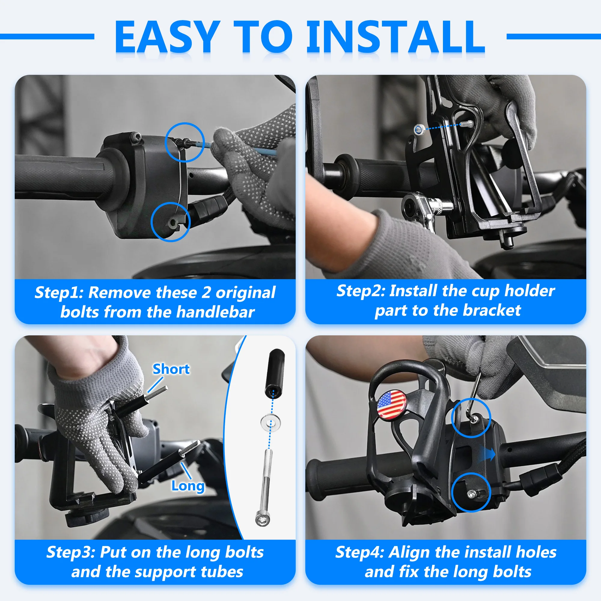 Handlebar Mounted Adjustable Drink Cup Bottle Driver Holder for Can Am Ryker 600/900/Rally/Sport Edition 2019+