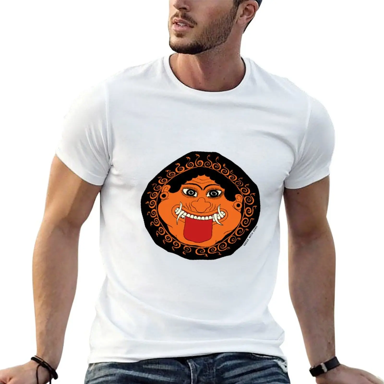 Greek Myth Comix - the GORGON in COLOUR T-Shirt Minimal Art Print T-Shirt