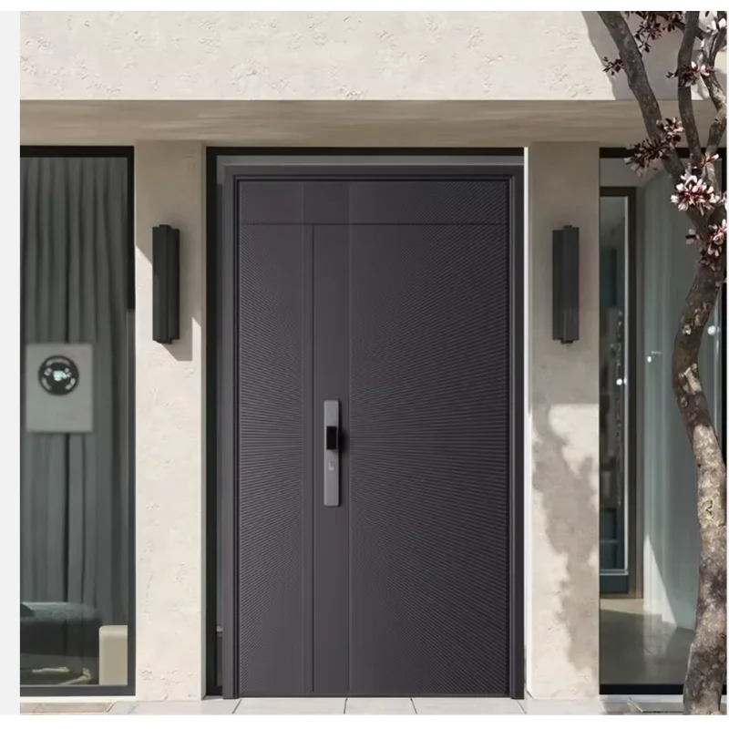 

American Style Custom Colours Entry Door Household External Entrance Security Front Doors Aluminium Thermal Break Hinged Doors