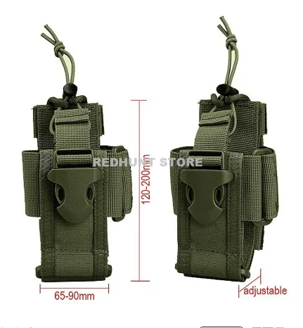 Adjustable Tactical Radio Holder Bag Molle Two Way Radio Holster Pouch Holder Nylon Duty Storage Case Walkie TalkieBag