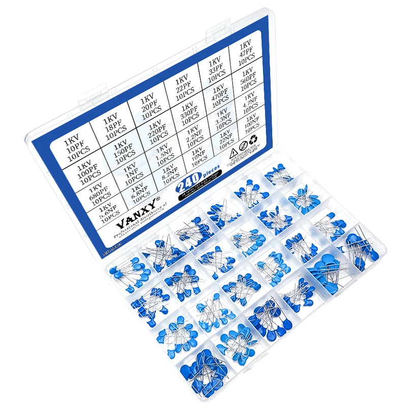 Imagem -05 - Kit de Capacitor Cerâmico de Alta Tensão 24 Valores 1kv 10pf 22pf 33pf 47pf 100pf 220pf 330pf 470pf 1nf 3.3nf 4.7nf 10nf 100nf 2.2nf