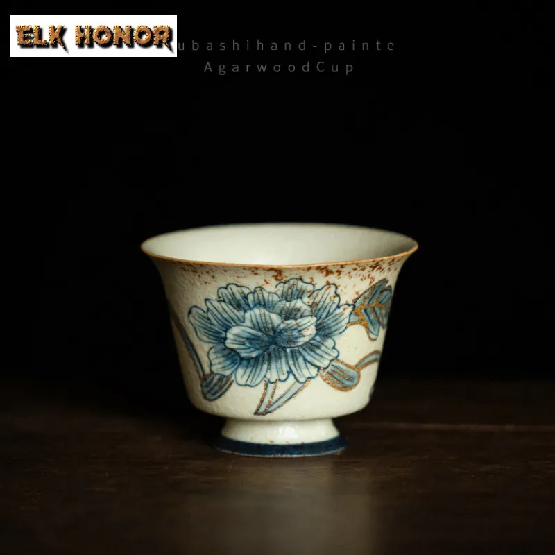 160ML Pure Hand-painted Peony Blue White Flint Red Tea Set Complete Set Aesthetic Tea Ceremony Set Teapot And Tea Cup Set Cafes