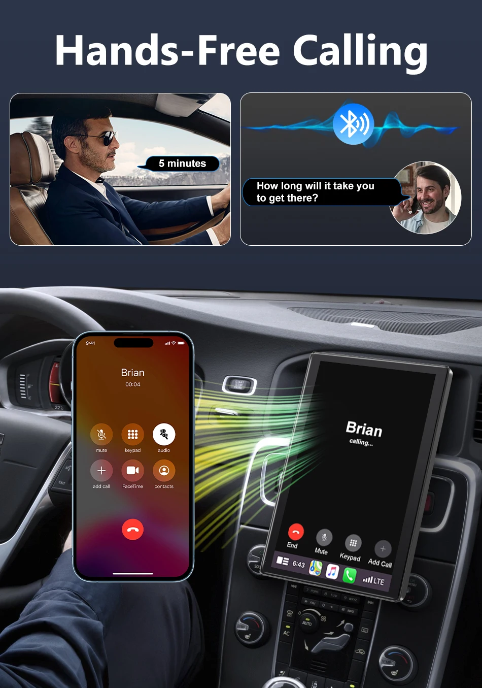 شاشة Carplay 7/8 بوصة لستيريو السيارة، Carplay/Android Auto، شاشة أفقية/رأسية، راديو السيارة الملاحة، صورة المناظر الطبيعية #6