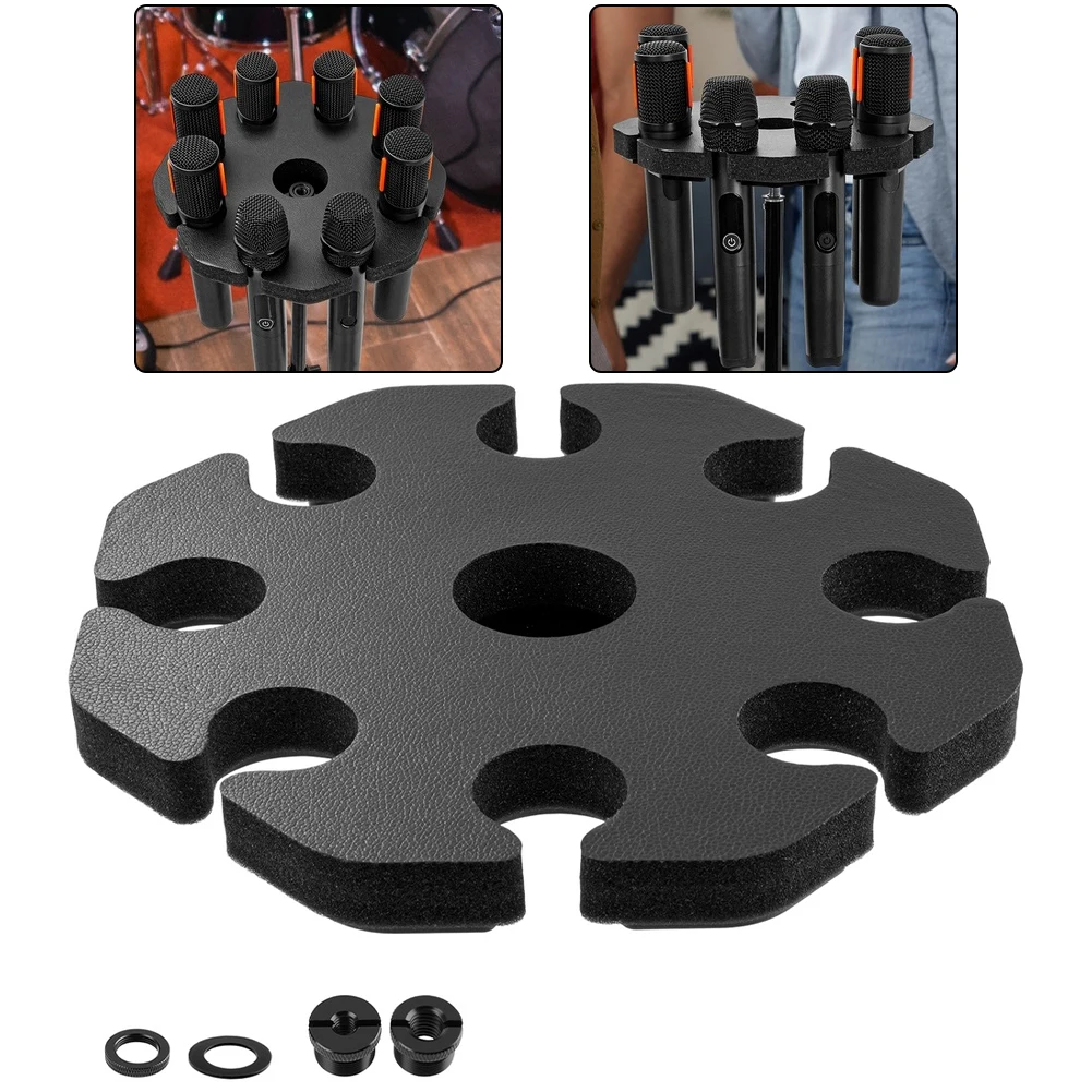 Multi Microphone Holder For 8 Mics Organize & Display WiredWireless Mics 25*25*2.5cm Multi Microphone Holder Consumer Electronic