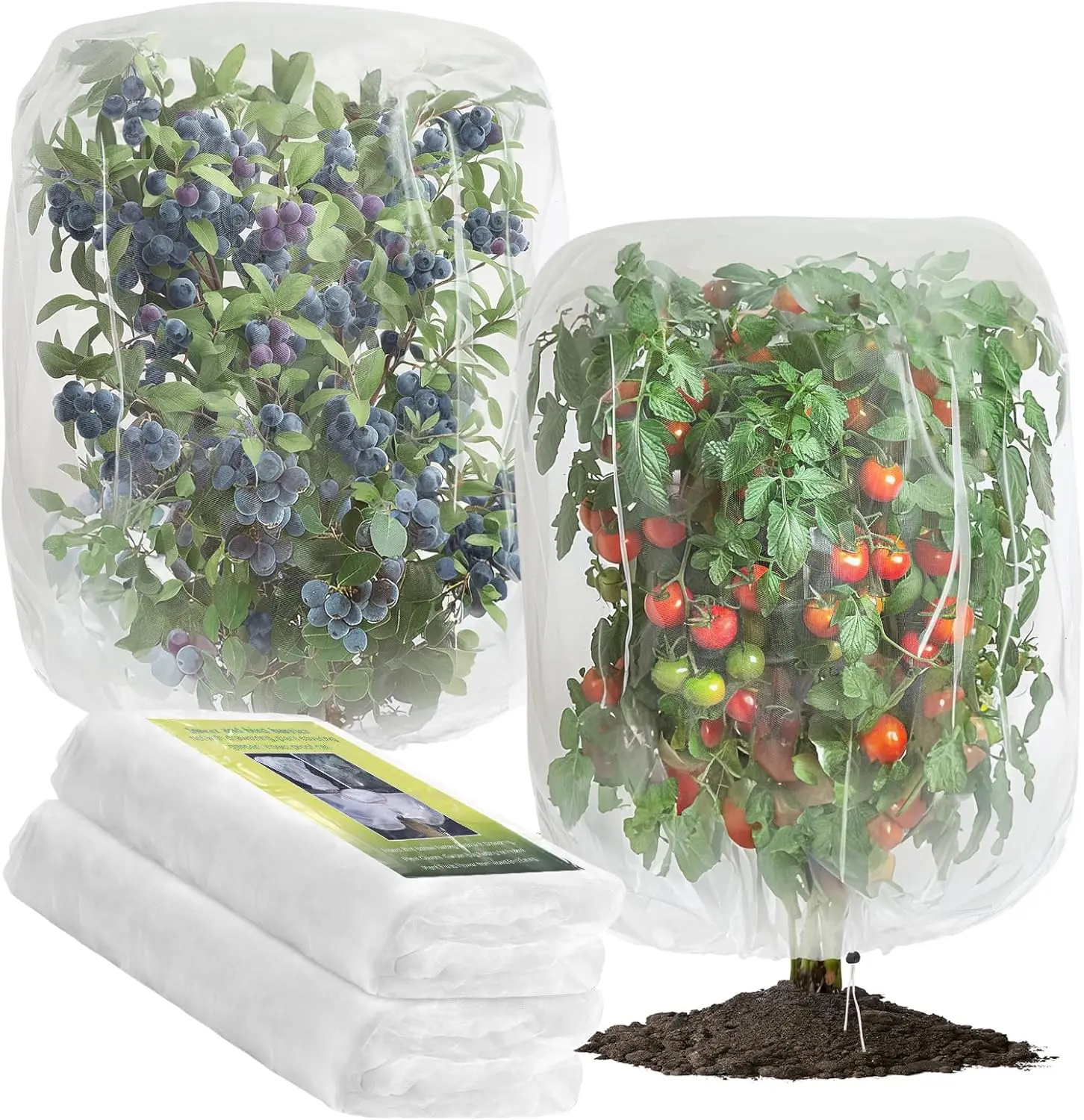 

2 большие садовые сетки-покрытия 3х3 м для фруктовых деревьев, защита от птиц и насекомых с затягивающимся шнурком