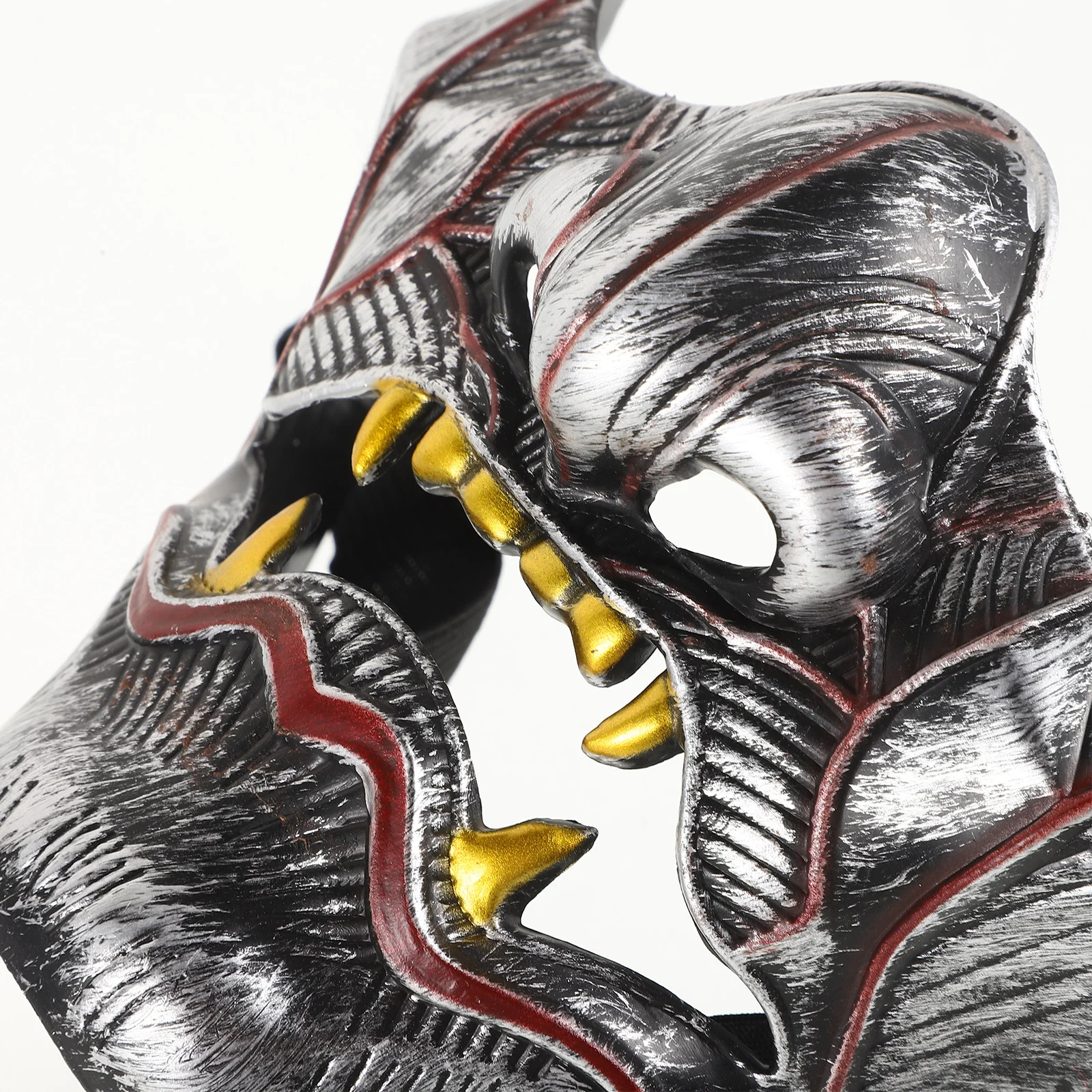 Half Face Demon Masker Prajna Cosplay Halloween Prop Comfortabele pasvorm Cover voor gemaskerde balevenementen