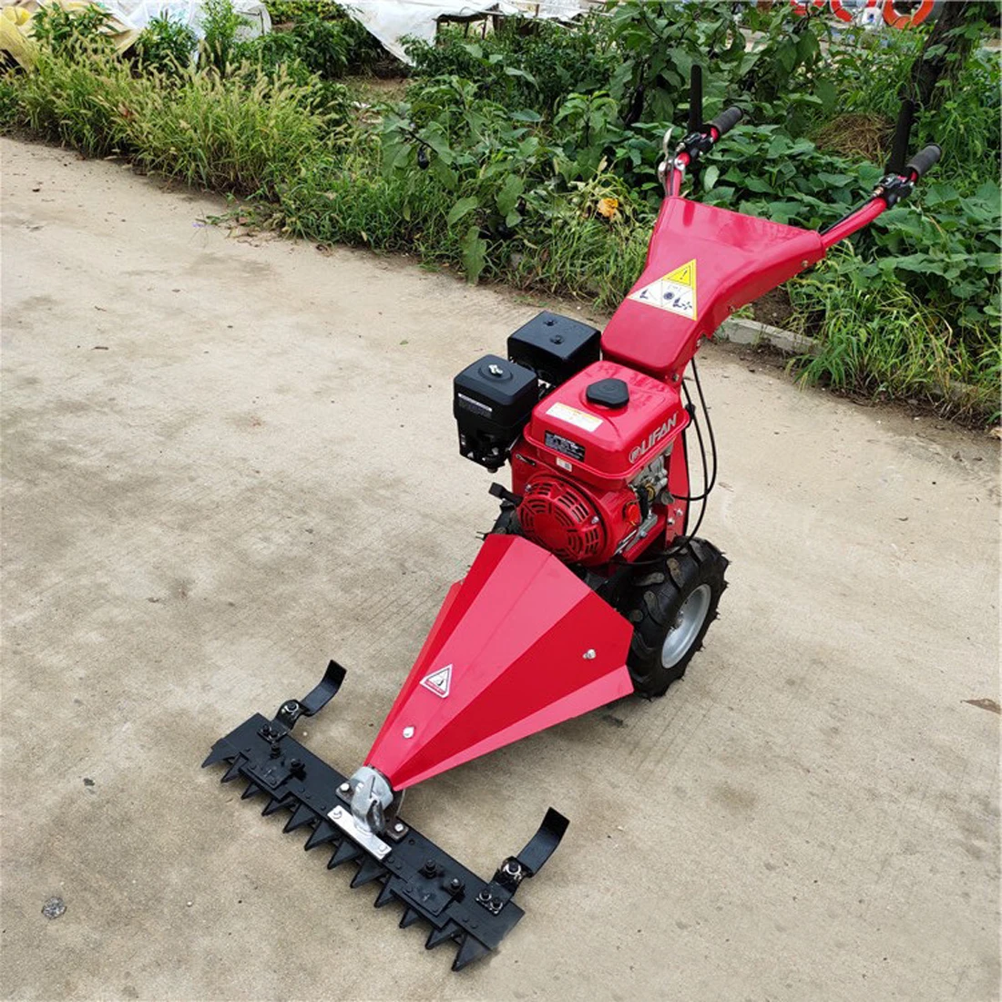 120mm Small Walk-behind Lawn Mower Agricultural Self-propelled Gasoline Lawn Mower High Horsepower Belt Steering Lawn Mower