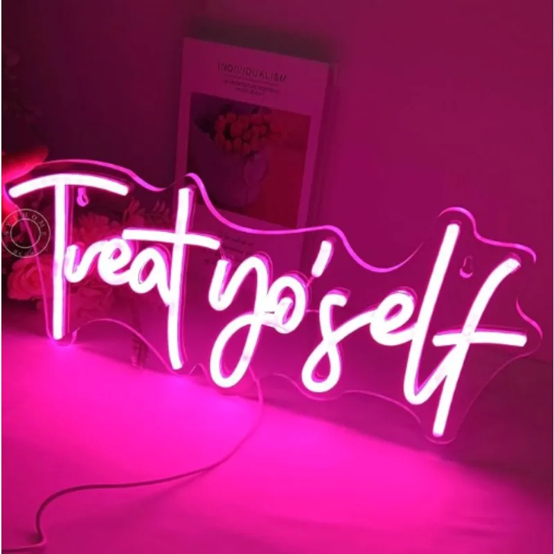 Treat Yourself Led Bedroom Kids Room Living Art Wall Home Family Birthday Christmas Wedding Party 16.54