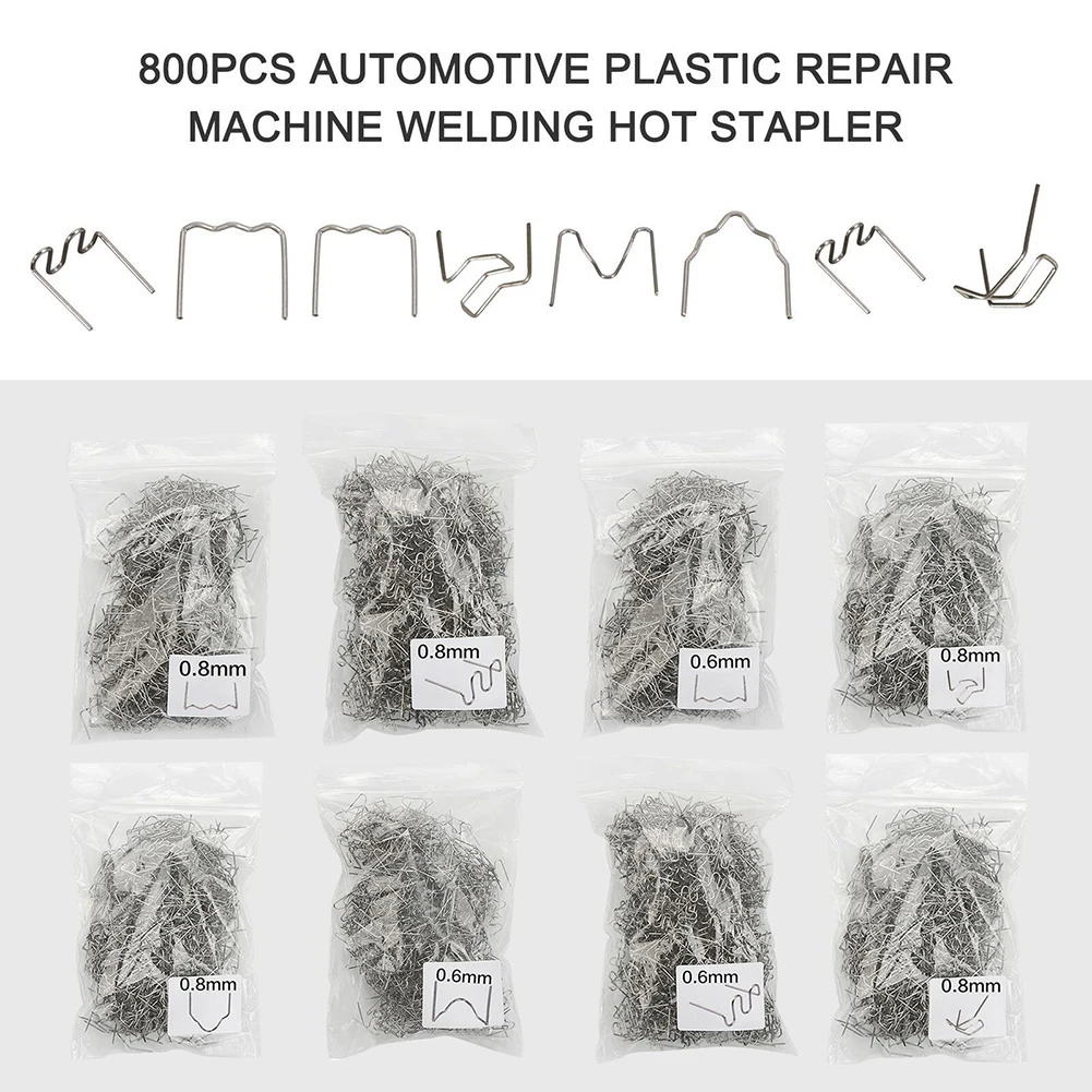 Welding Stud Hot Staples Home Soldering Tools 8 Types 800 Pcs For Plastic Repair/Welding Power Tools Pre-cut Brand New