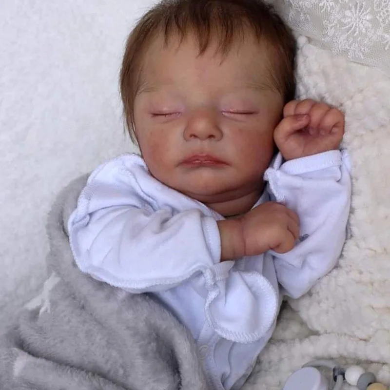 19inch Newborn Baby Reborn Doll Sleeping Baby Kai Lifelike Soft Touch with Hand-root Hair Doll Drop Shipping