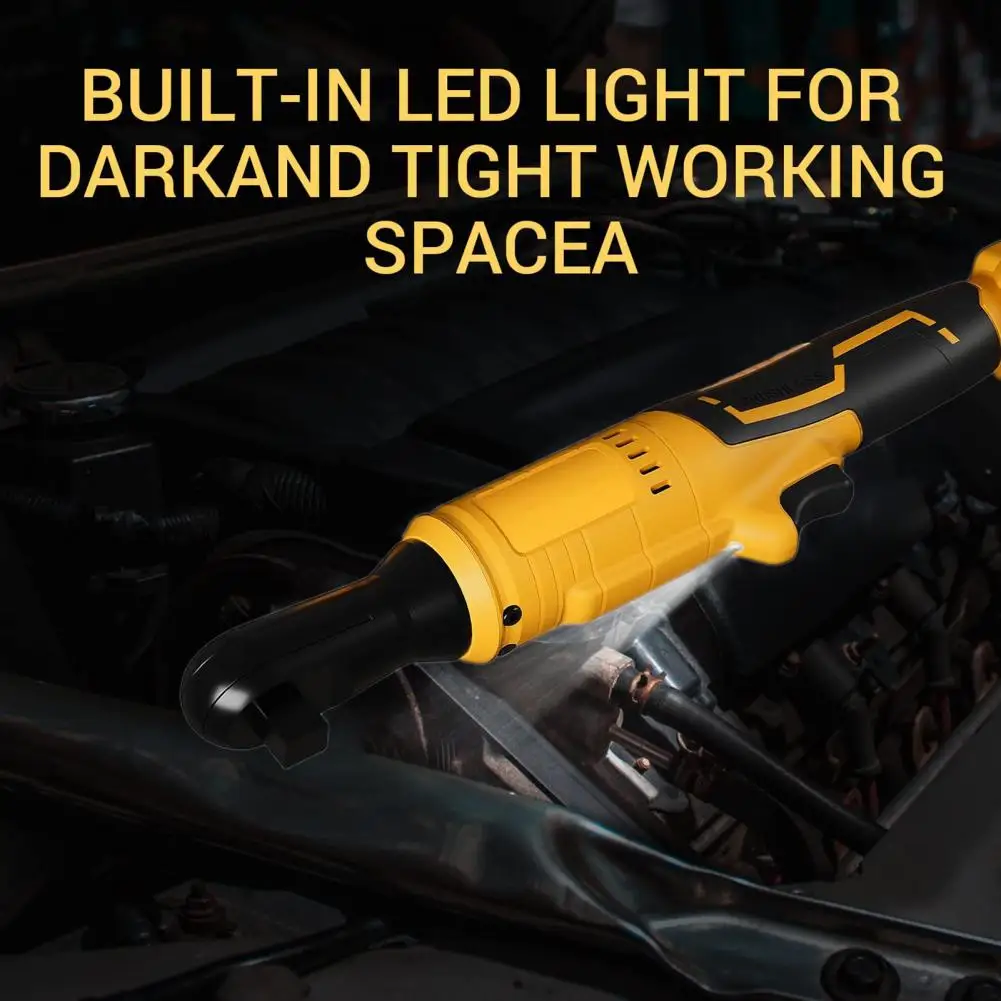 

Square Drive Electric Wrench High-powered Electric Ratchet Wrench Set with Led Light Extension Bar for Vehicle Maintenance