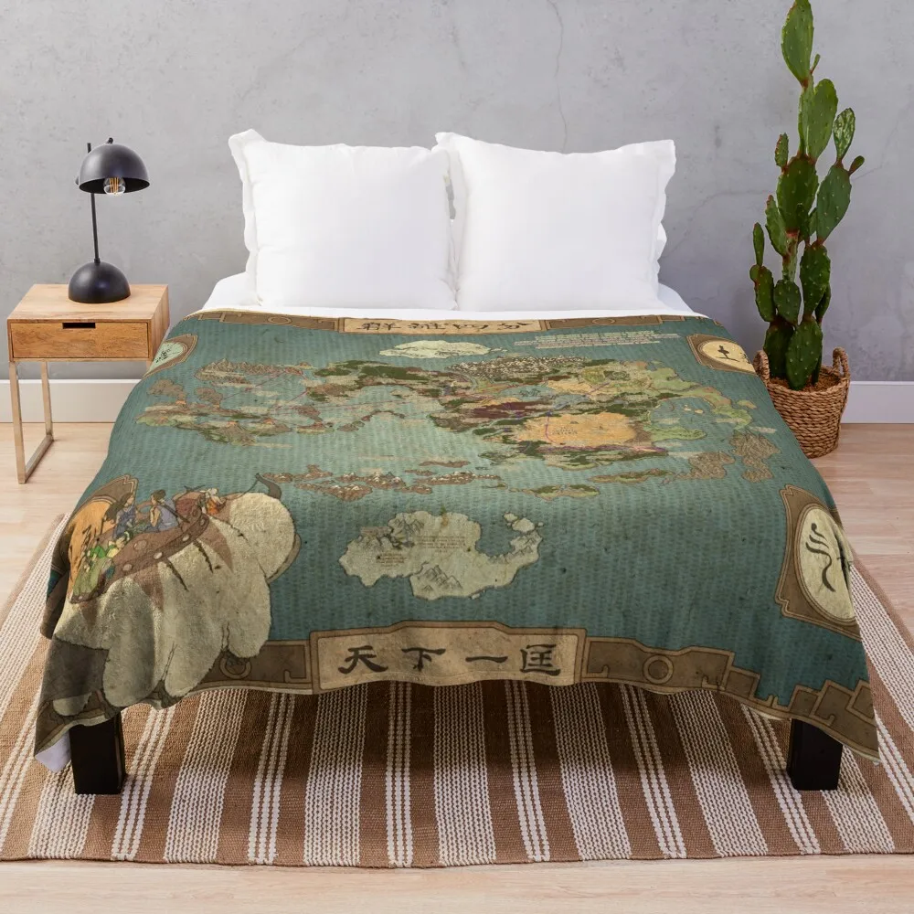 

Avatar the last air bender map Throw Blanket Decorative Sofas Softest Blankets