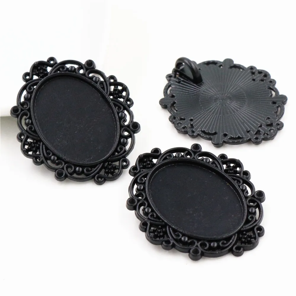 10 sztuk/partia Fit 18x25mm wewnętrzna rozmiar nowy 3 kolory Plated kwiaty styl Cameo Cabochon ustawienia bazy Charms wisiorek naszyjnik ustalenia — zdjęcie 4